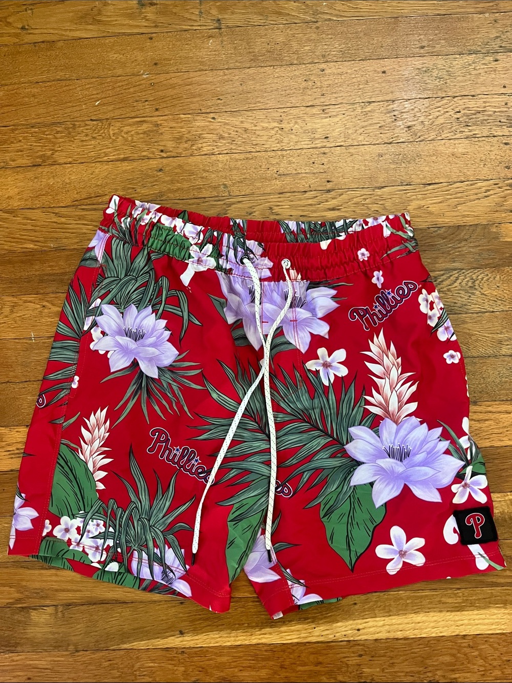 Phillies Red Floral Men's Swim Shorts